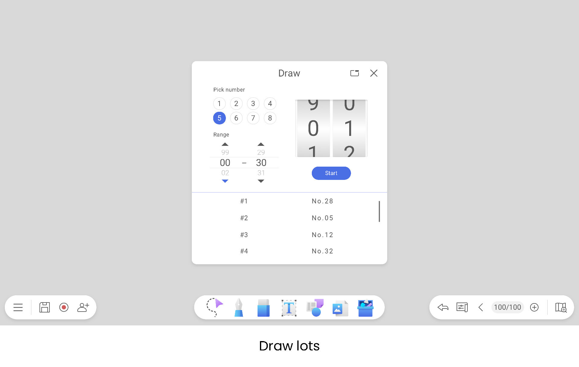 BenQ EZWrite 6 whiteboard software tool - Draw lots