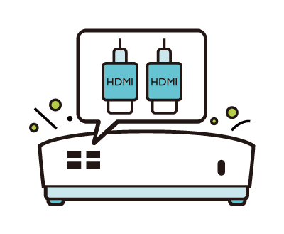 Zwei HDMI- und zwei VGA-Ports für einen flexiblen Wechsel zwischen verschiedenen Endgeräten.