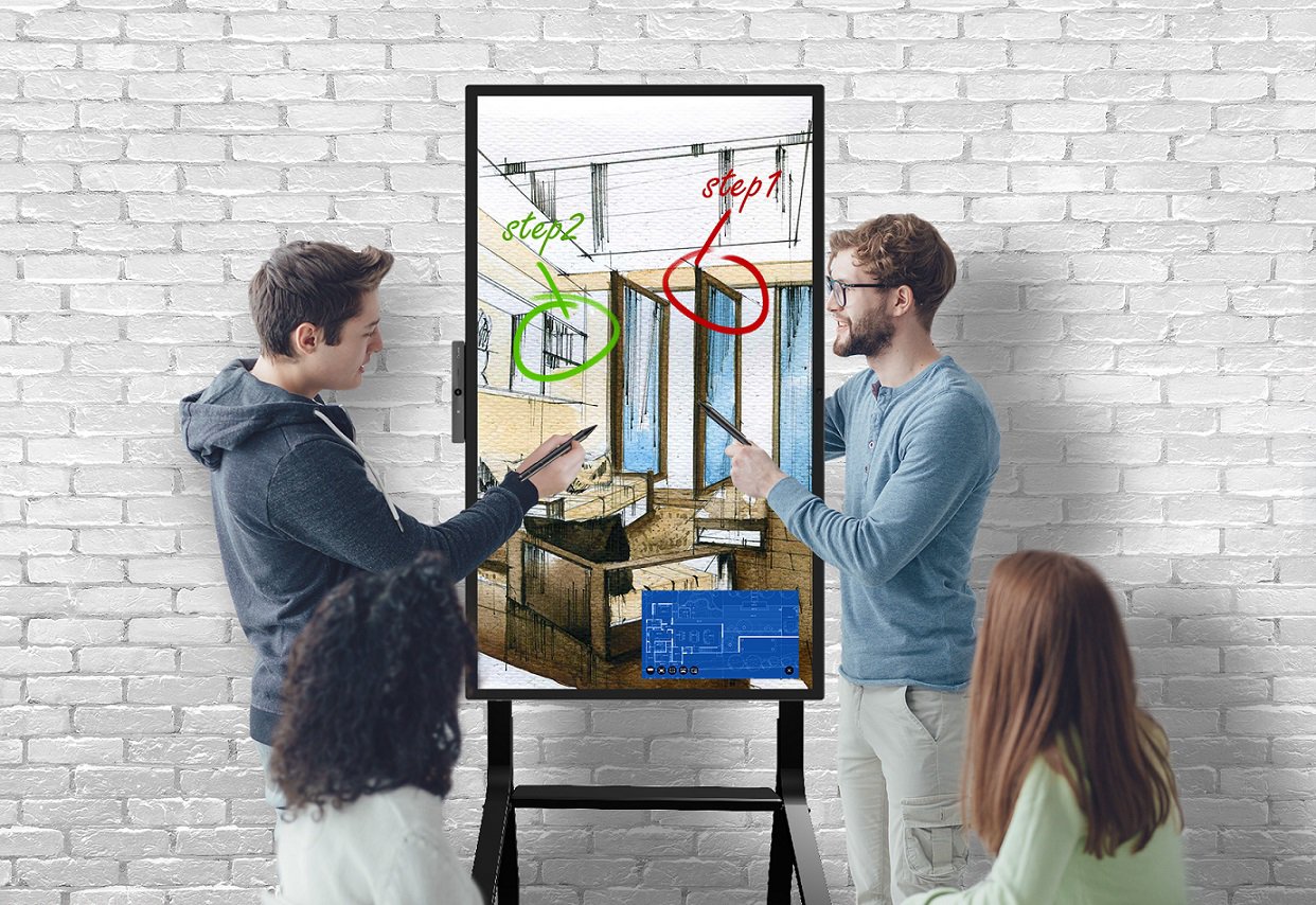 BenQ DuoBoard CP6501K interactive display provides the portrait mode for easy digital whiteboarding. No need to use a traditional flipchart. 