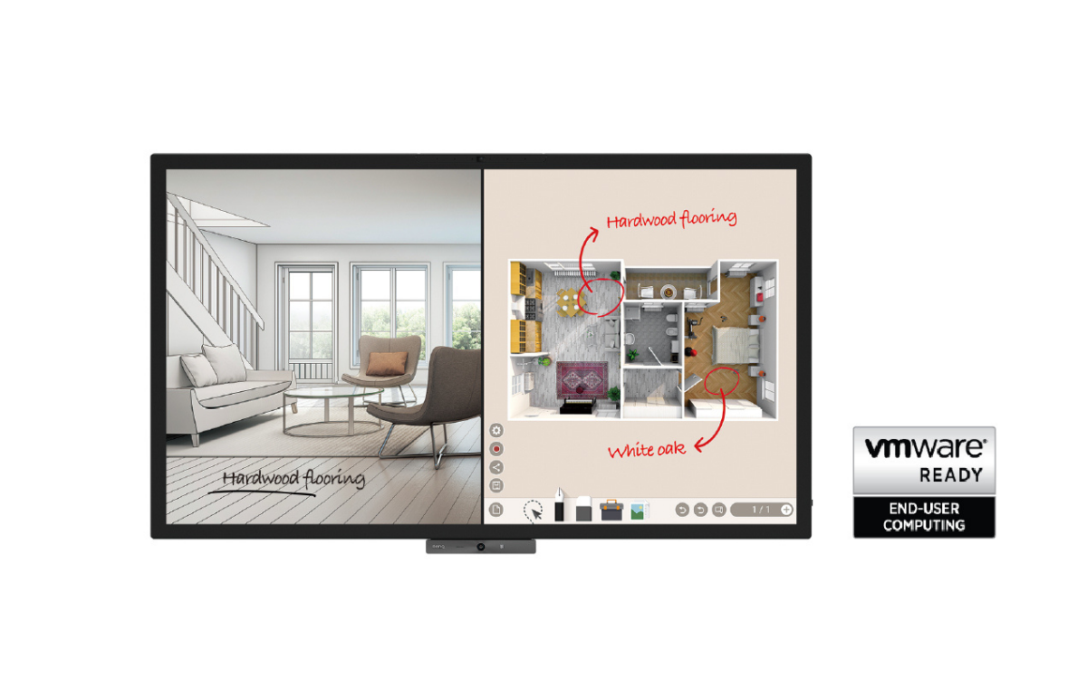 VMware qualifies the BenQ DuoBoard for optimized integration and interoperability with VMware Horizon virtual desktop infrastructure