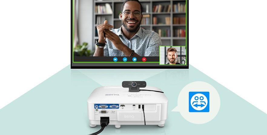 It's easy to start a video conference with BenQ Smart Projector for Business EX600 and DVY21  webcam. 