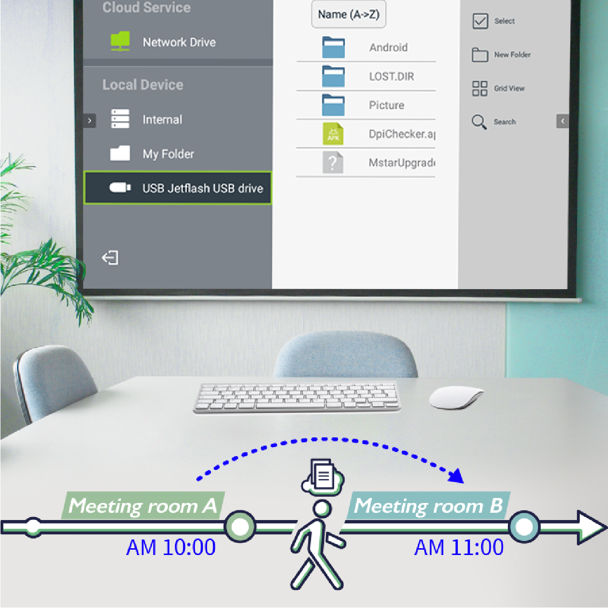 proyektor pintar untuk bisnis EX800ST BenQ dapat mengakses file dengan bebas dari cloud.