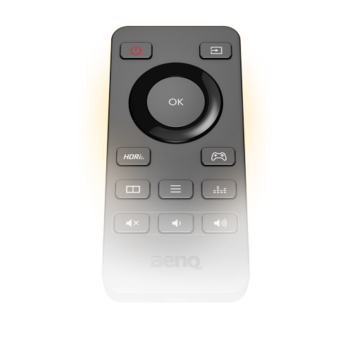 BenQ Gaming Monitoare MOBIUZ , Tastele rapide de pe telecomanda comodă vă permit să comutați între ferestre și să reglați modurile de joc și de sunet din orice loc din cameră.