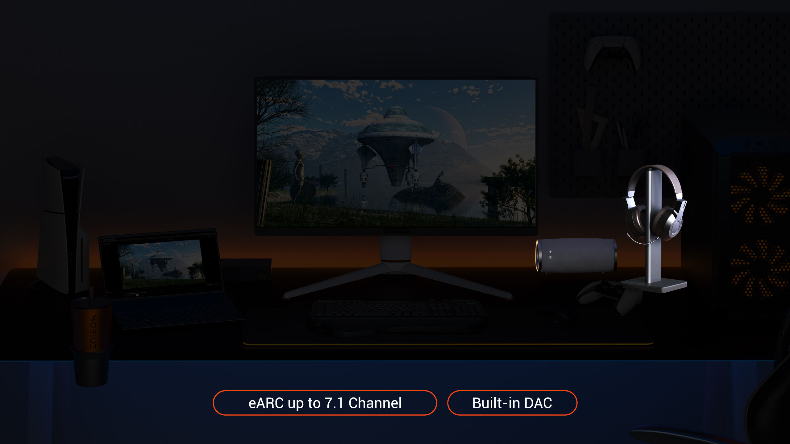 BenQ MOBIUZ EX381U is equipped with built-in eARC supporting up to 7.1 channels