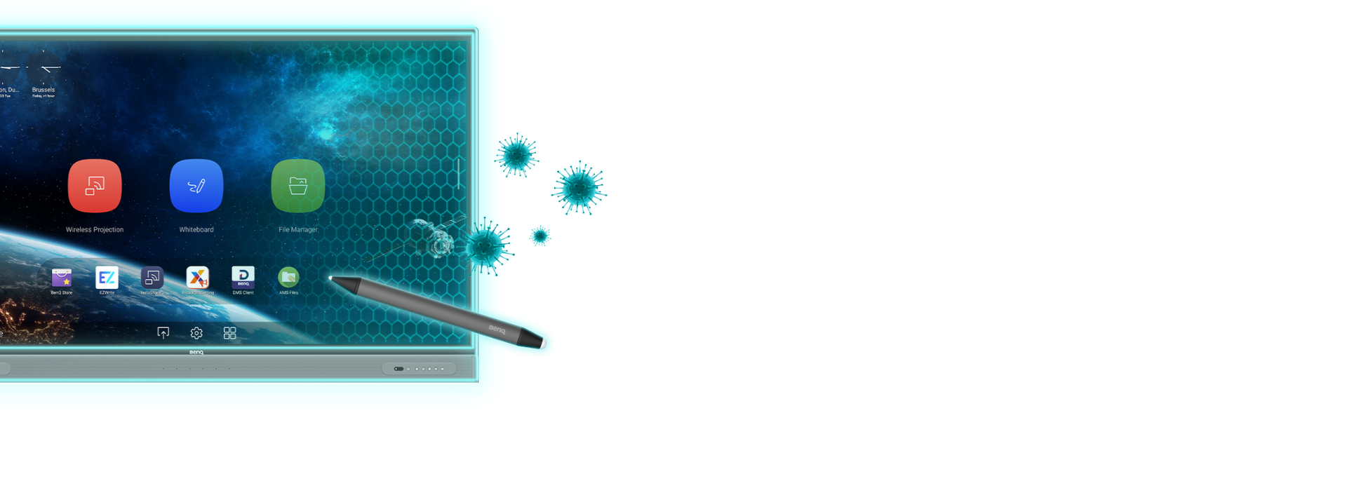 Effect of ionic silver coating on interactive display - with/without comparison