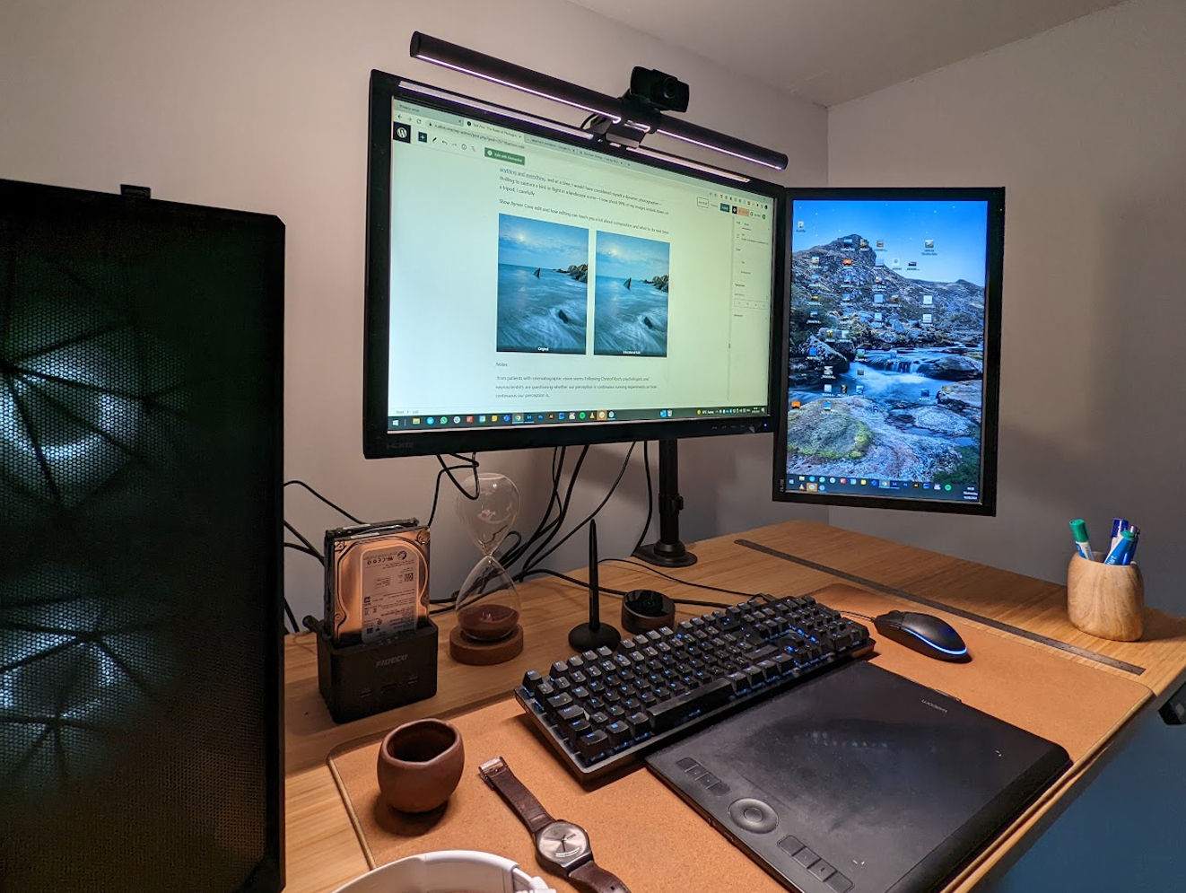 Edward Allistone's desk setup with BenQ ScreenBar Halo