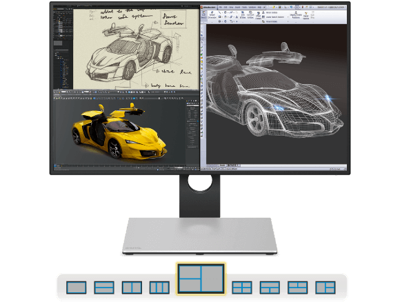 Die Display Pilot-Software unterteilt die Arbeitsfläche in mehrere Bereiche und fördert so das Multitasking.