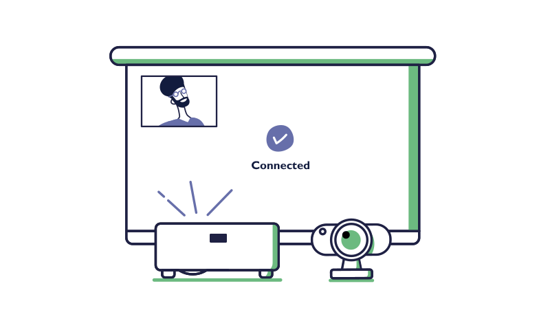 How to setup a video conference projector