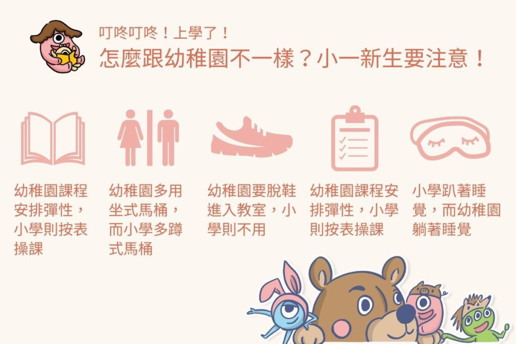 小學幼稚園不同之處