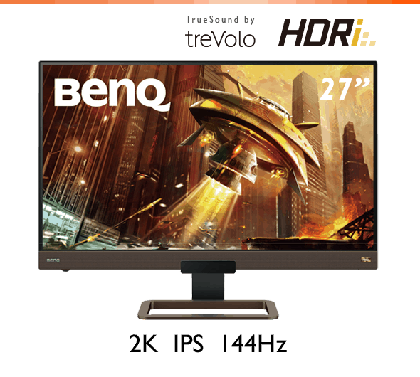2K QHD IPS panel 144Hz monitor EX2780Q with HDRi and trevolo speakers delivers the best immersive gaming experience.