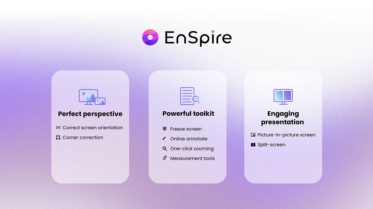 Improve video conferencing with EnSpire on Google Meet, Zoom, and Microsoft Teams.