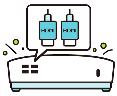 Zwei HDMI- und zwei VGA-Ports ermöglichen Ihnen einen flexiblen Wechsel zwischen verschiedenen Endgeräten.
