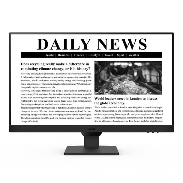 BenQ BL2790's ePaper Mode, the simulated e-book display, balances the text and background to make long reading sessions easier on the eyes.