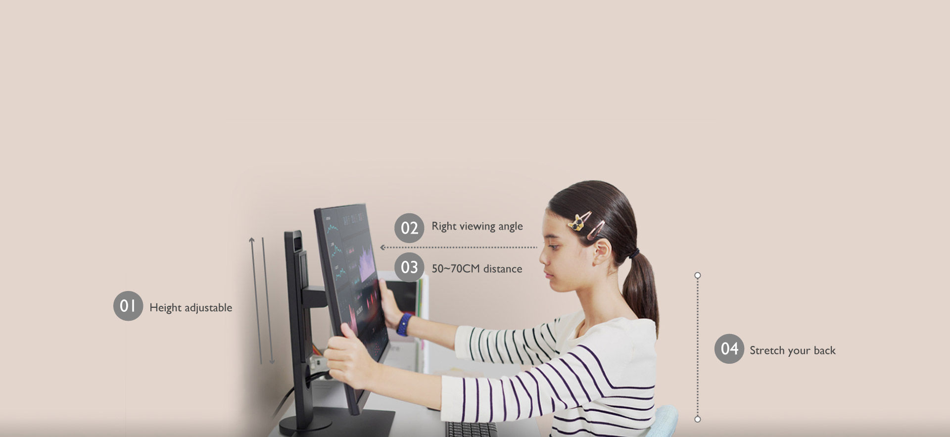 BenQ monitor with ergonomic design