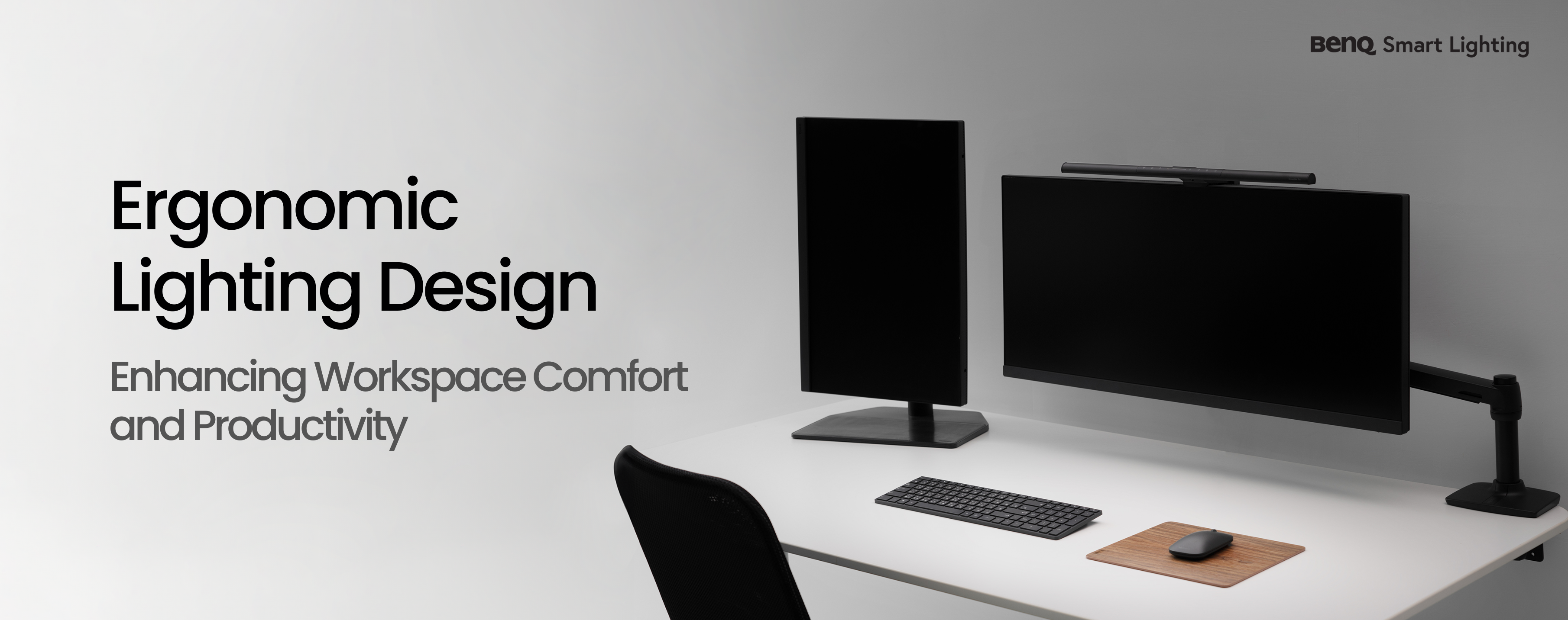 BenQ’s ergonomic lighting solutions, such as our ScreenBar monitor light bar, are specifically designed to address the challenges posed by poor office lighting conditions.