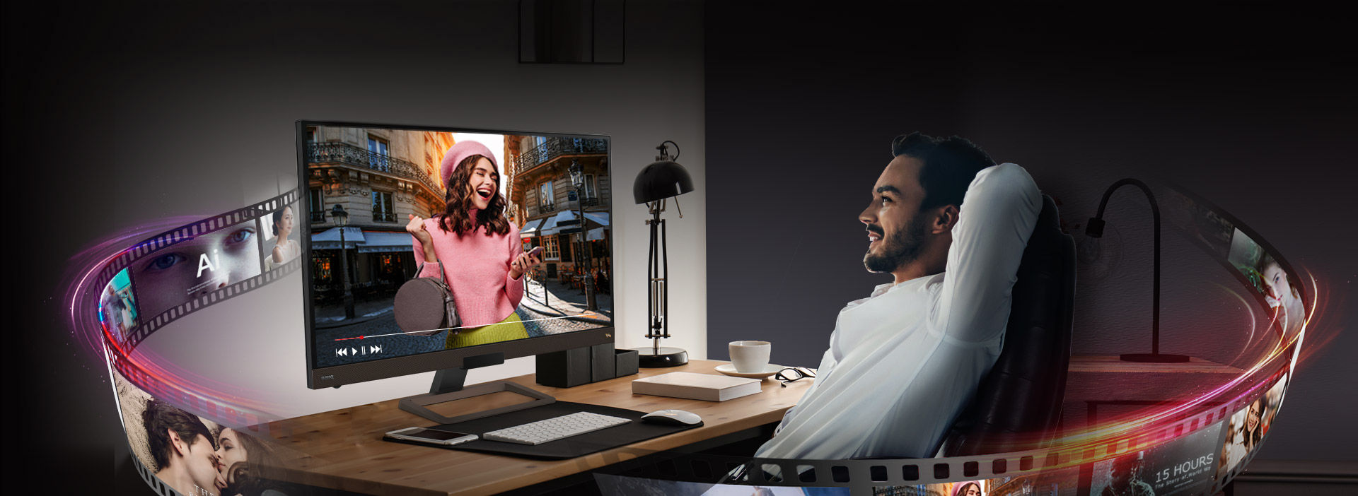 BenQ Entertainment EW series monitor is the best monitor for netflix, disney+, hbo binge-watching