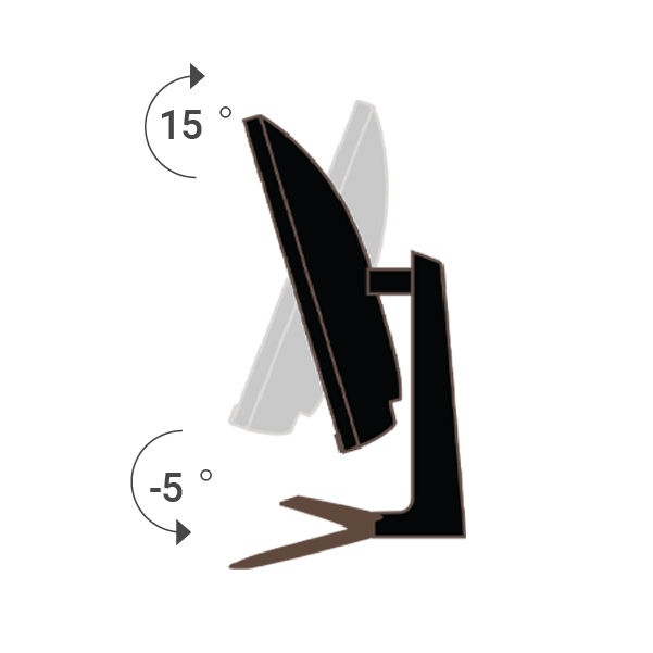 Tilt down/up: -5˚ / - 15˚