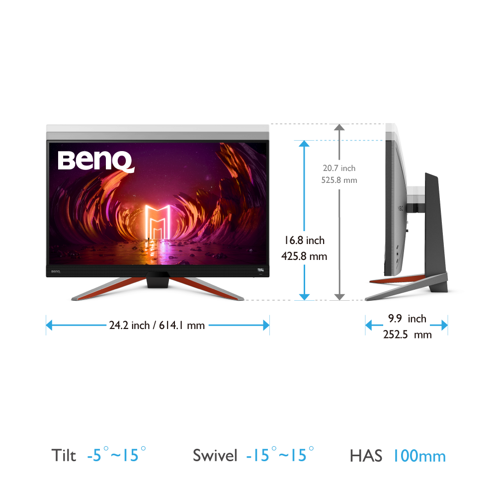 27 BenQ MOBIUZ EX2710Q Monitor, IPS, 2560x1440, 1ms, 165Hz, FreeSync  Premium, 1