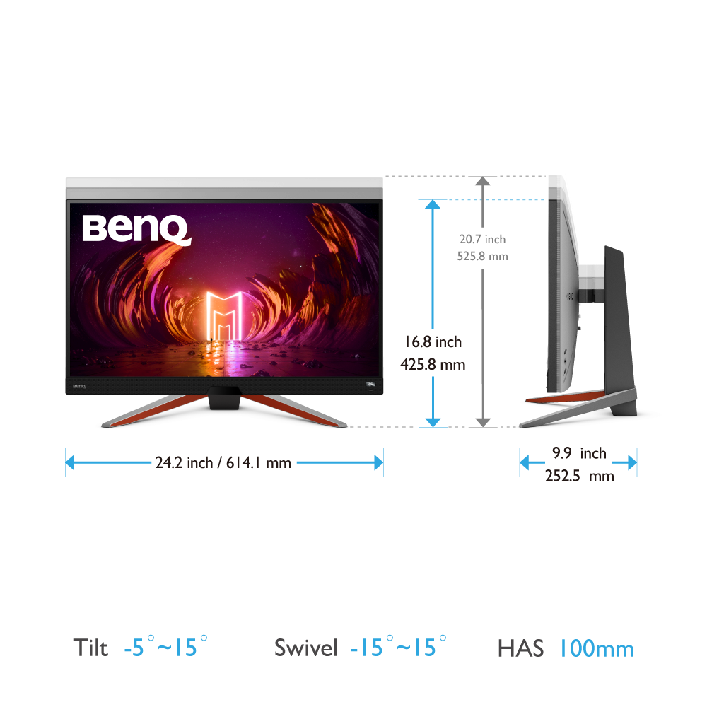 BenQ MOBIUZ EX2710Q 27 QHD 2560 x 1440 (2K) 165 Hz HDMI, DisplayPort, USB,  Audio FreeSync Premium (AMD Adaptive Sync) Built-in Speakers Flat Panel IPS  Gaming Monitor 