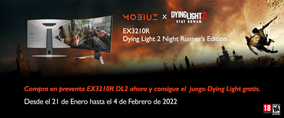 BenQ Mobiuz EX3210R - Monitor curvo de computadora para juegos de 32  pulgadas 2K VA 165Hz con código de vapor gratuito, Dying Light 2 Night  Runner's