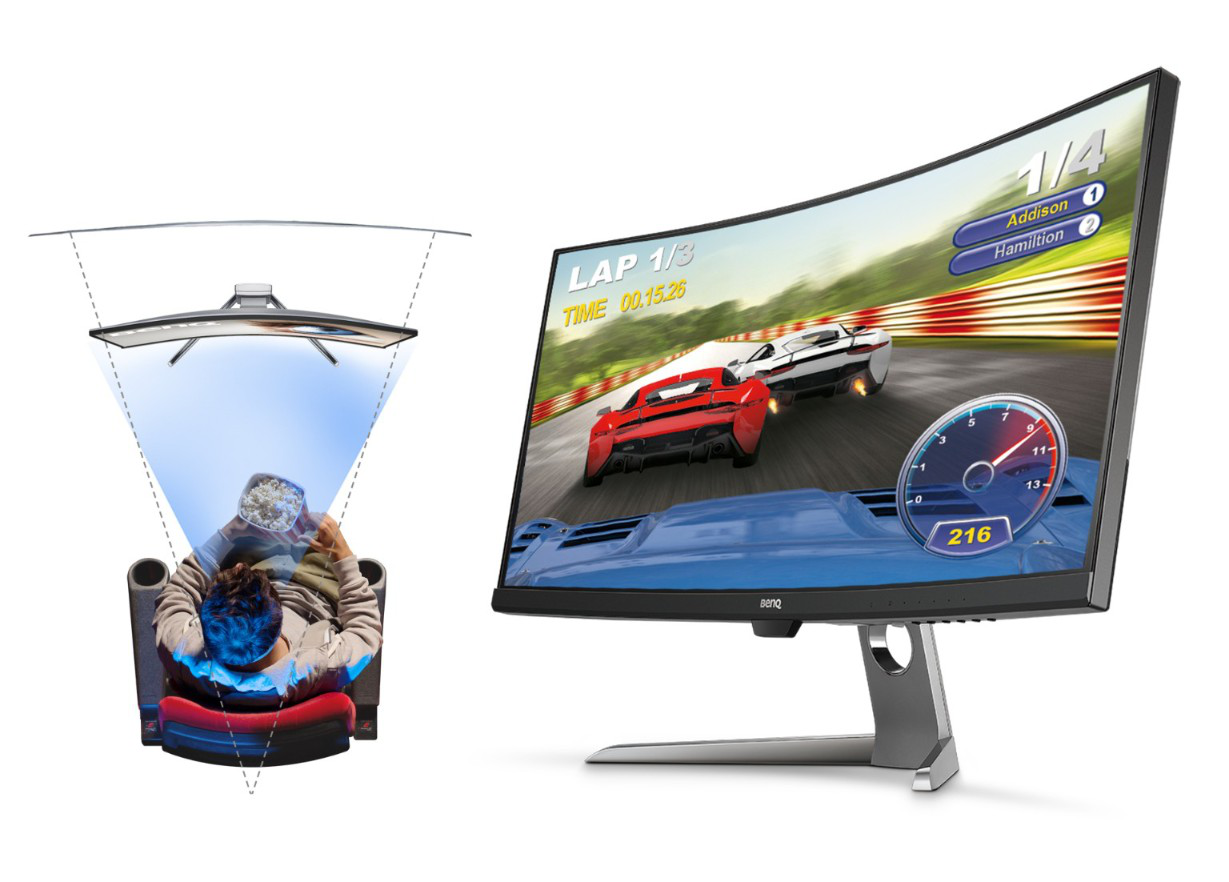 ex3501r curved gaming monitor sim racing setup vision