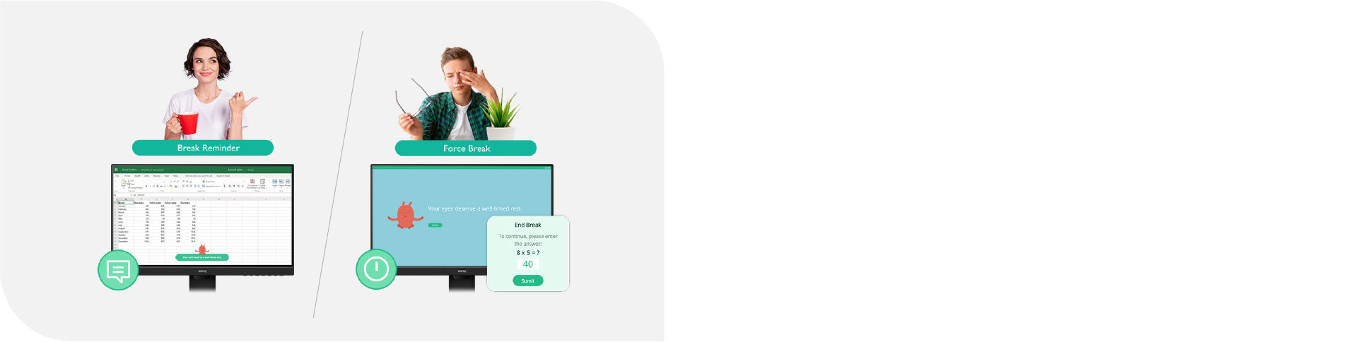 safeguard your eyes with integrated software with flexible management 