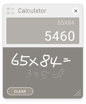 calculator tool in BenQ EZWrite 5 digital whiteboard app