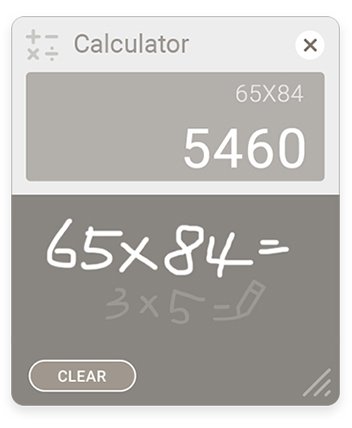 calculator tool in BenQ EZWrite 5 digital whiteboard app on BenQ interactive board