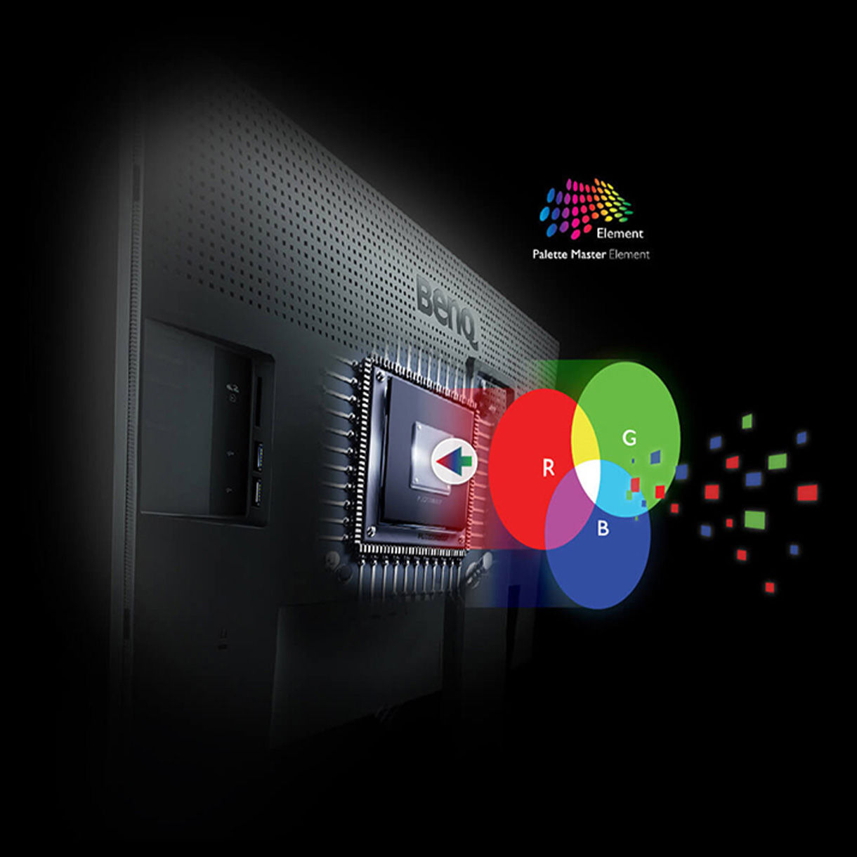 Use BenQ Palette Master Element and a calibrator to customize color settings or maintain the display's color at its optimal state.