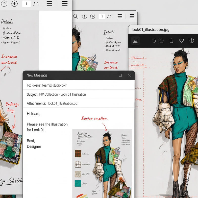 Design review workspace showing comments and visual feedback