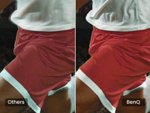 Technologia CinematicColor firmy BenQ do kina domowego – realistyczny odcień skóry i kolory koszulek podczas transmisji światowego meczu piłki nożnej na żywo.