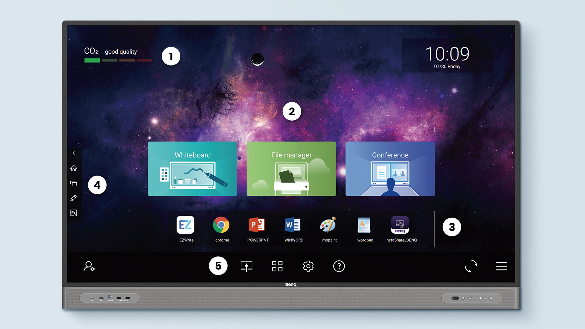 Screenshot of BenQ Launcher running on slot-in PC