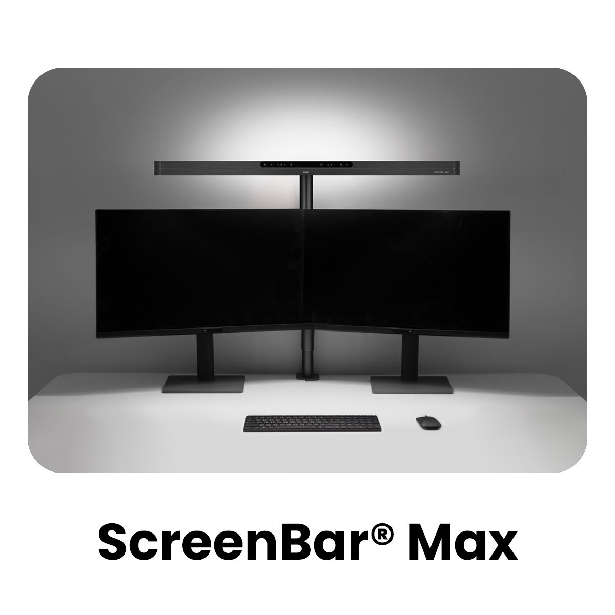 ScreenBar Maxはデュアルモニター環境向けの照明ソリューションです。