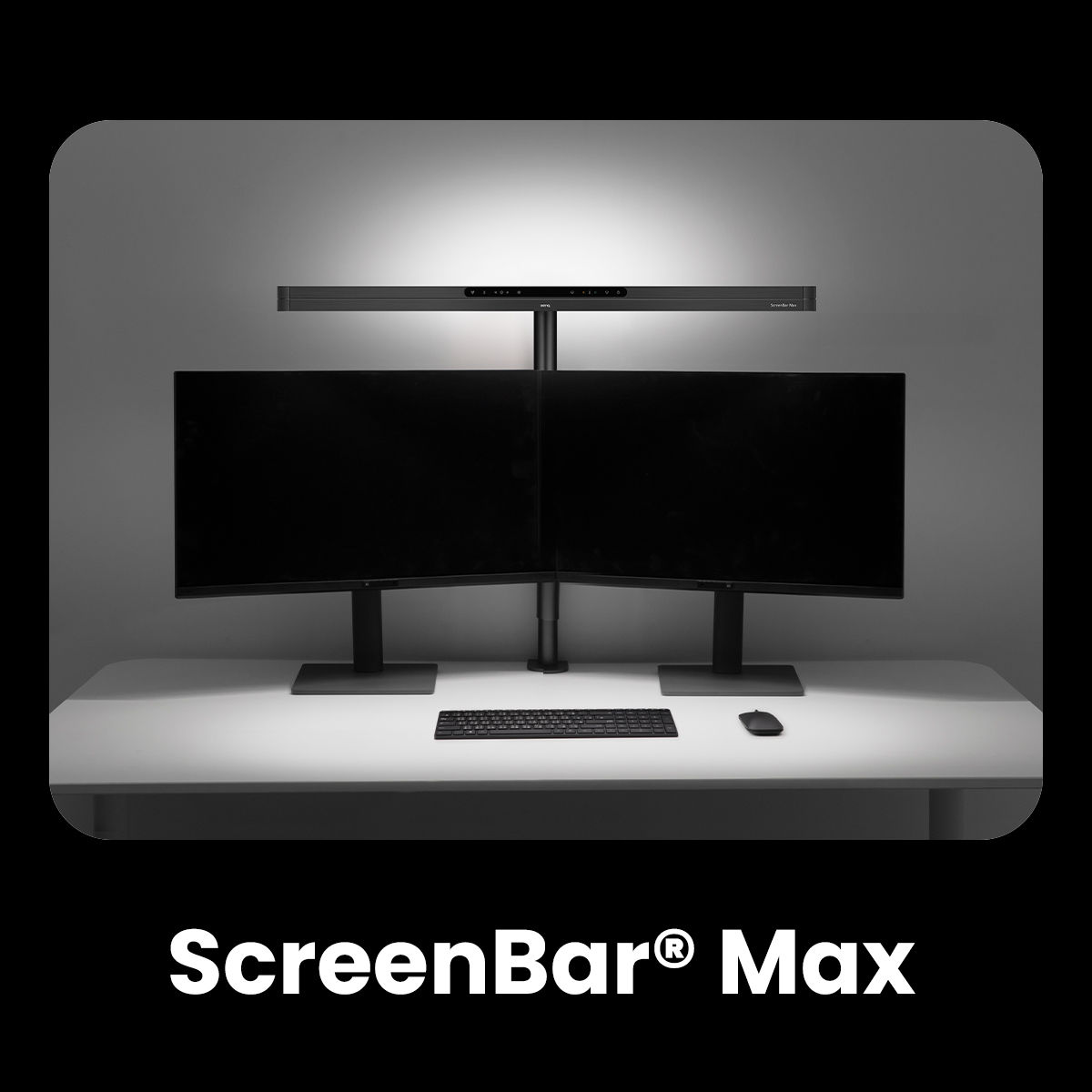 ScreenBar Maxはデュアルモニター環境向けの照明ソリューションです。