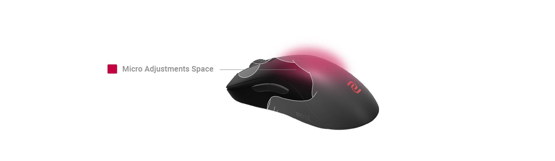 zowie fk2-dw wireless 4k gaming mouse lower hump design for micro adjustment space