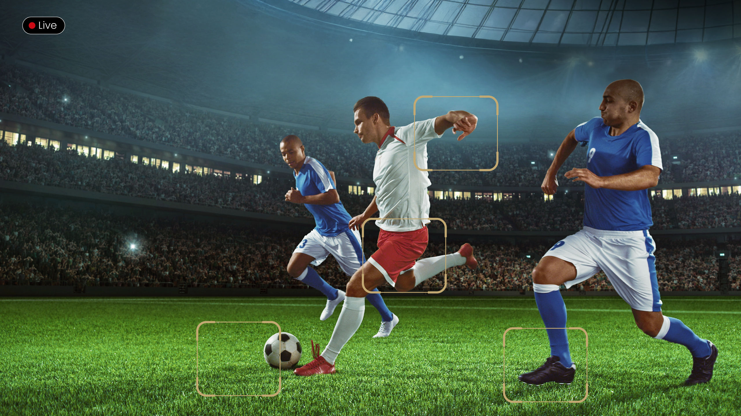 BenQ home theater projector with MEMC and Sports Mode, delivering fluid motion and vibrant turf texture for a realistic world football viewing experience.