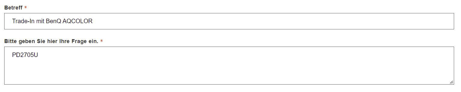Zweites Beispiel für das Ausfüllen des Trade-In Formulars