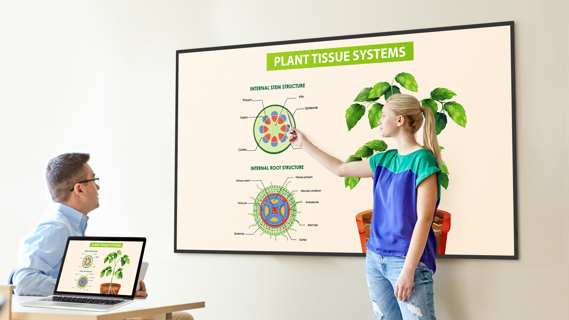 Notebook wirelessly screen sharing to smart display