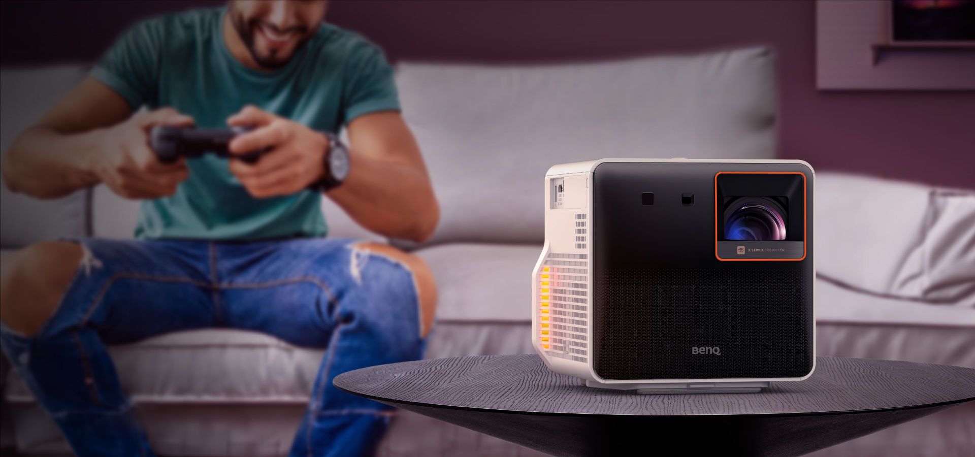 BenQ gaming projector with CinematicSound tech with Symmetric left and right audio channels provide pinpoint spatial positioning