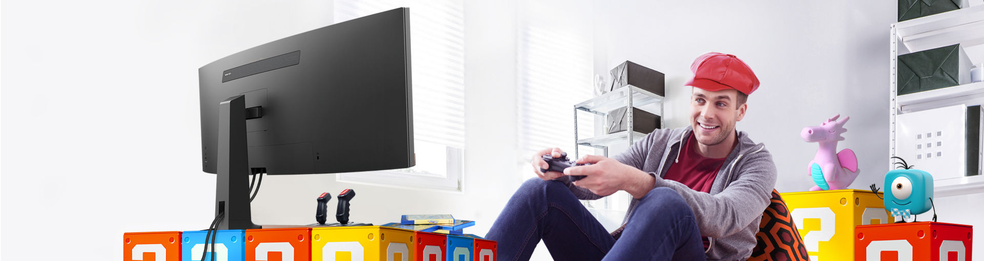 BenQ EW3880R with a widerview, Game HDRi, racing mode and immersive sound for your gaming adventure