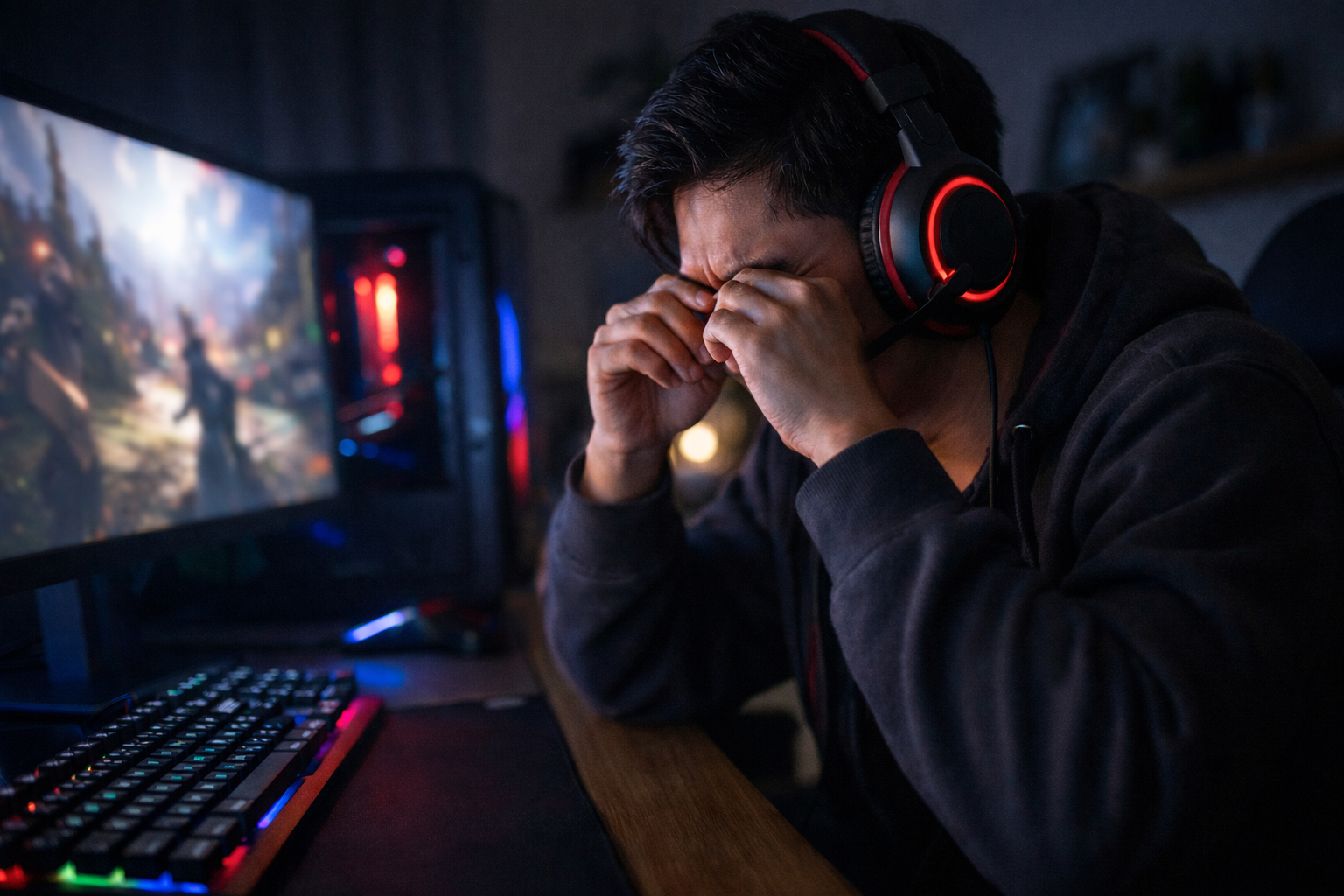 gaming in the dark without eye strain