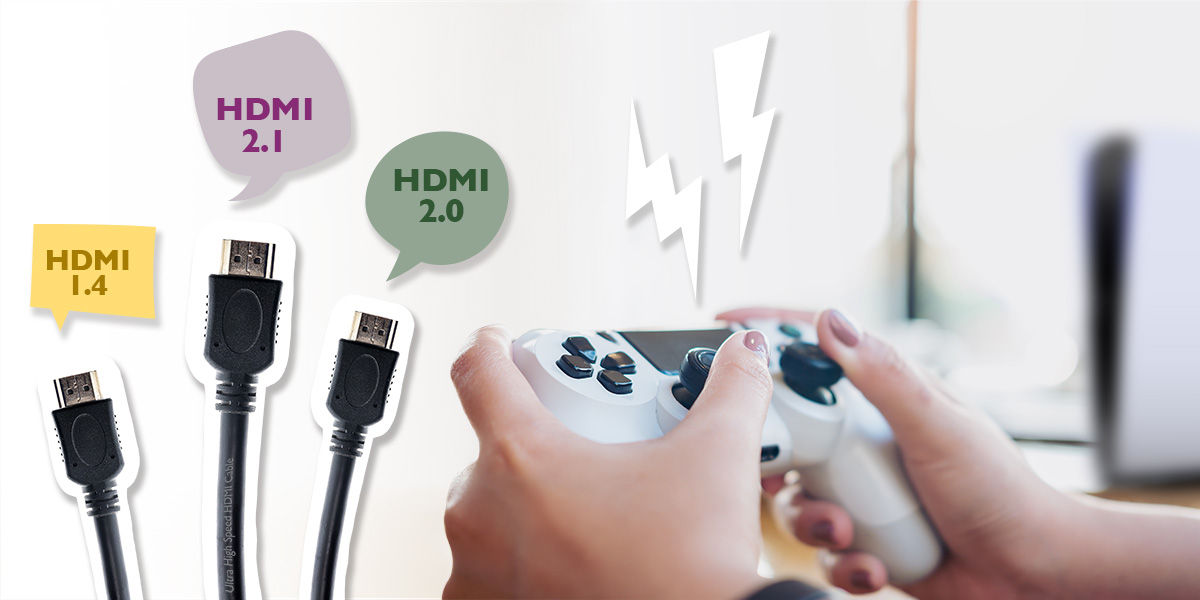 Cáp HDMI bên cạnh bảng điều khiển PS5 console