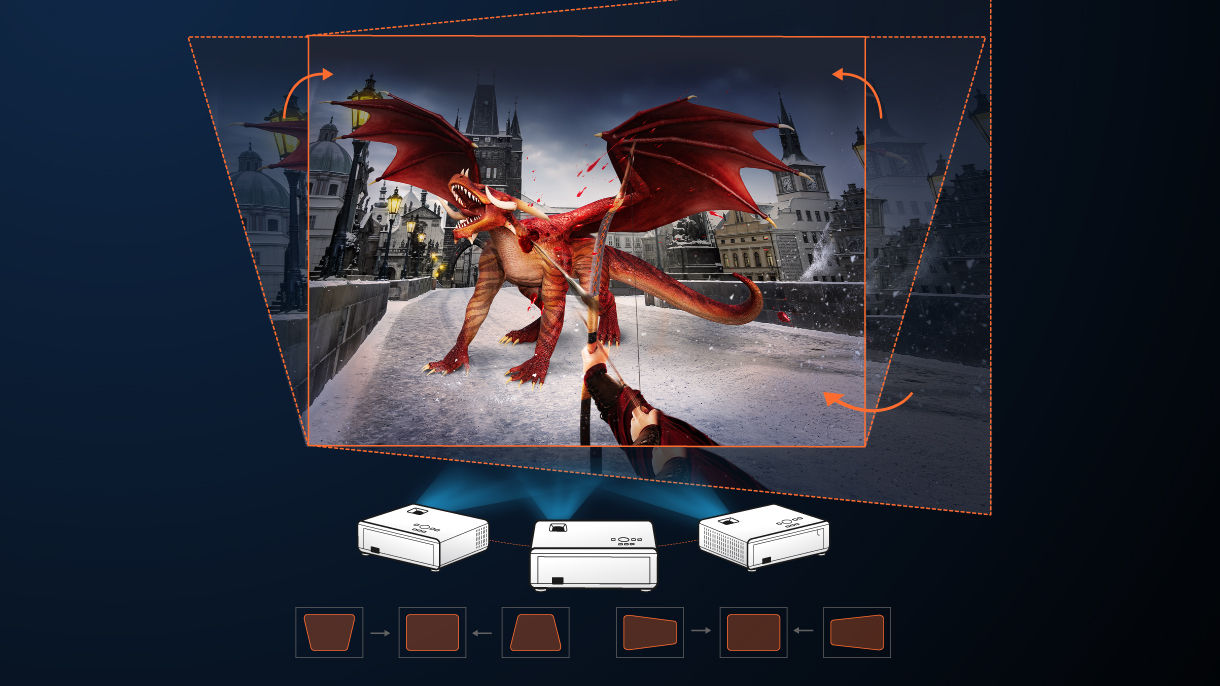 BenQ console gaming projector's2D Keystone