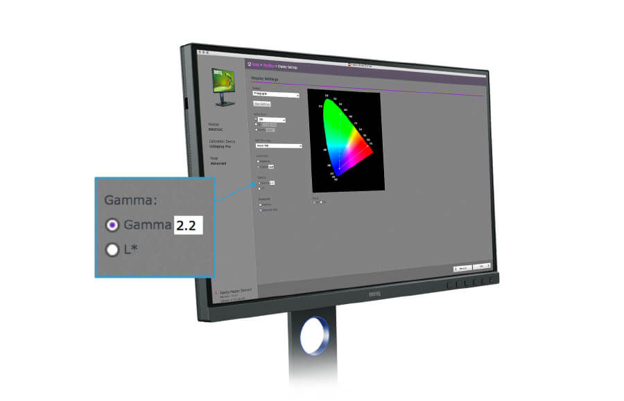 select gamma with BenQ Palette Master Element