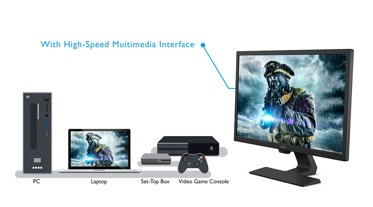 benq gl2480 embedded with versatile io ports for versatile connectivity