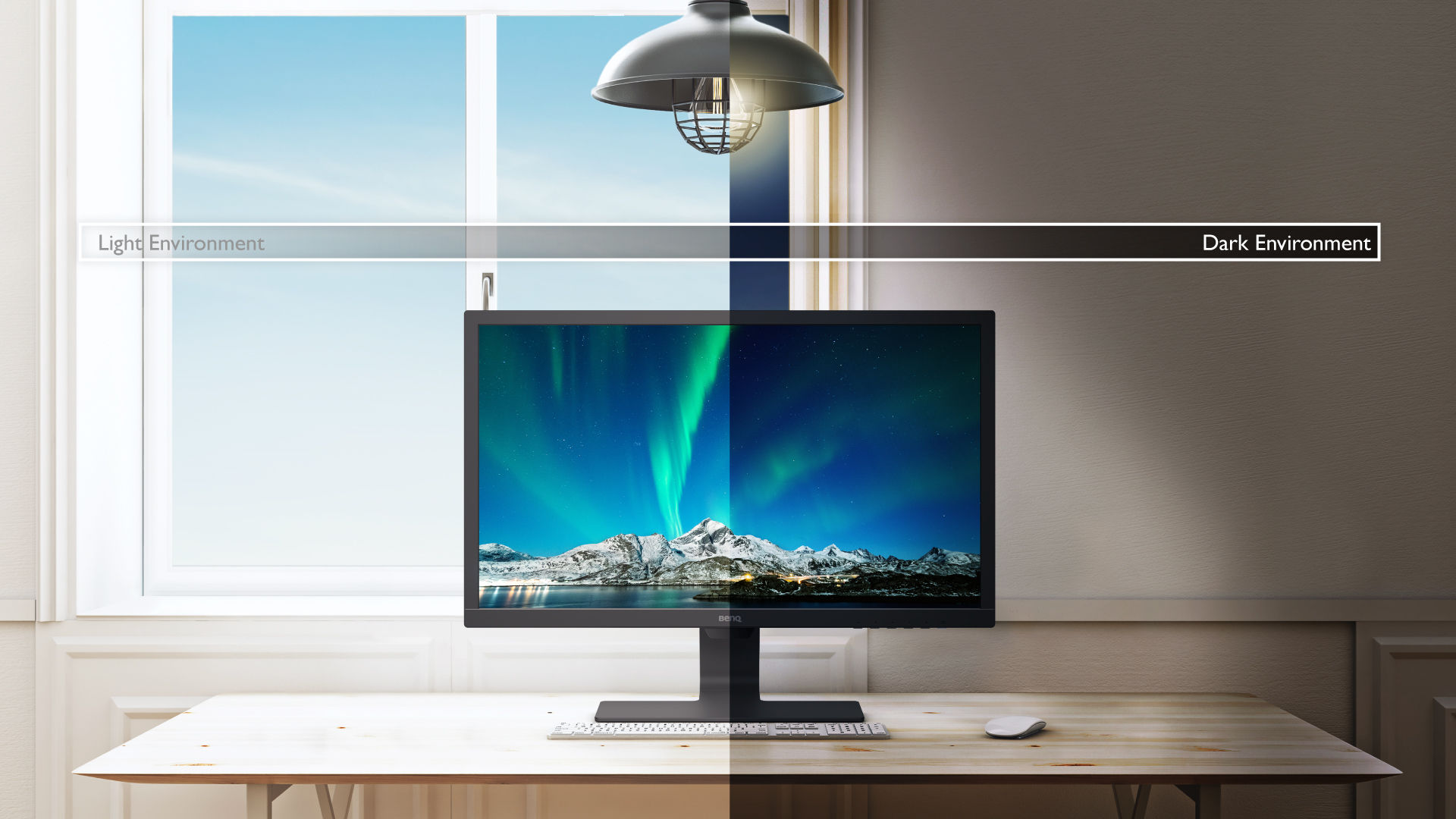 benq gl2780 b.i. sensor detects ambient light brightness and contrast of screen content and actively adjusts screen brightness for the most comfortable viewing