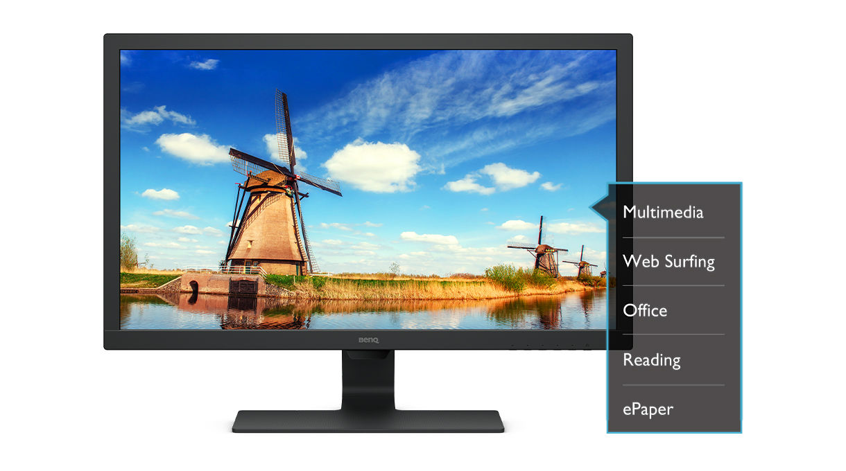 Die BenQ GL2780 Low Blue Light-Technologie filtert gefährliches blaues Licht heraus und reduziert so Ermüdung und Reizung der Augen.