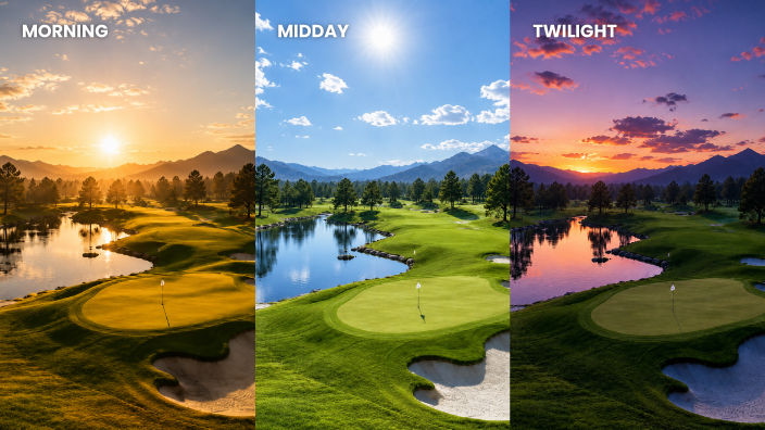 BenQ Golf AI Contrast Enhancer, AI Noise Reduction, AI PQ Enhancer, and AI Resolution Enhancer adapt the image to bring out the varied terrain and changing conditions of the course.
