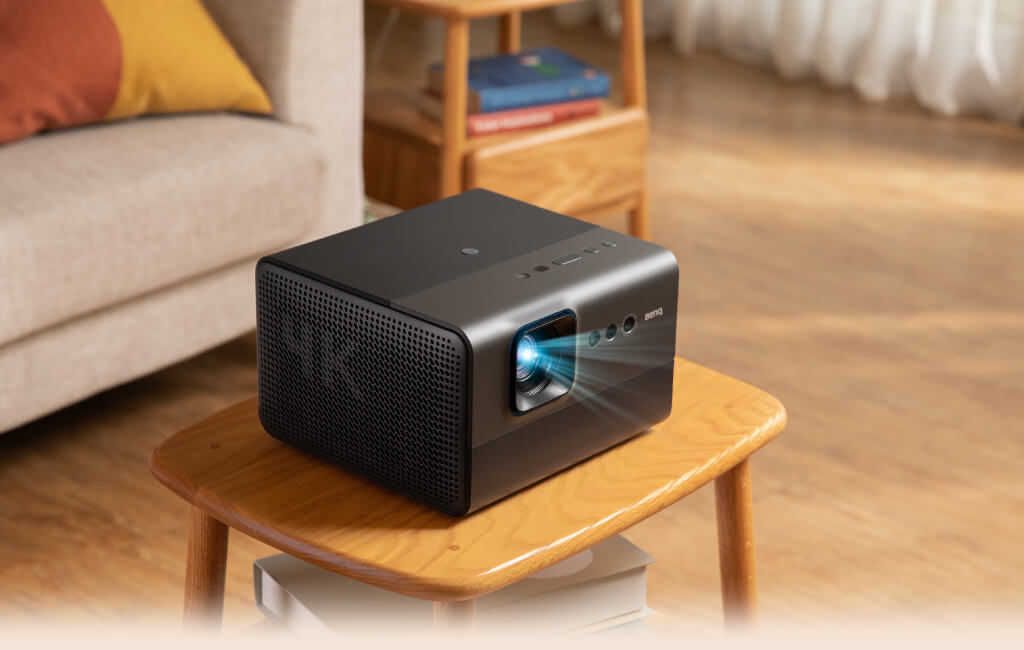 BenQ GP520 4K HDR Projector with Google TV interface for seamless streaming.