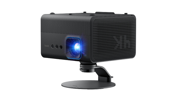 BenQ GP520 projector with inverted projection capability for easy installation on a higher shelf, perfect for flexible home setups.